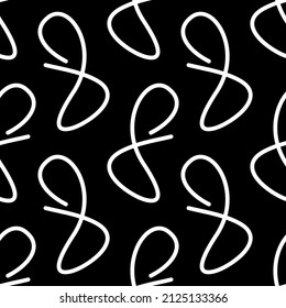 figure eight - seamless pattern. number 8 scattered chaotically - abstract wallpaper. black and white background for fabric. interior decor