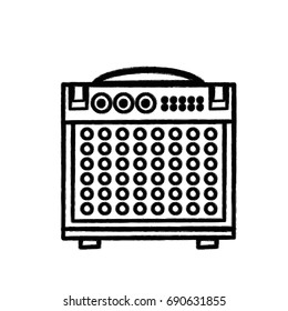 figure electronic audio console to play music performer