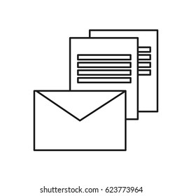 figure electronical message online letter icon