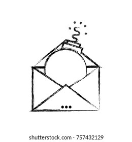figure e-mail message information with bomb virus inside