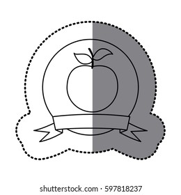 figure emblem apple fruit icon, vector illustraction design