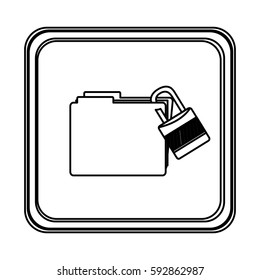 figure emblem file with lock icon, vector illustraction dsign