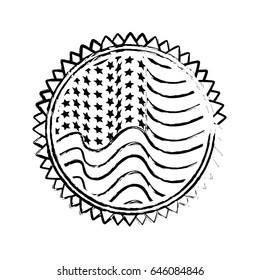 figure emblem with flag of usa inside