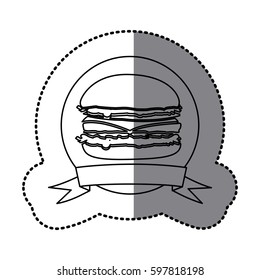 figure emblem hamburger fast food icon, vector illustraction design