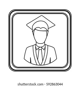 figure emblem man graduation icon, vector ilustraction design image