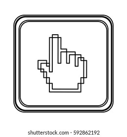 figure emblem mouse hand cursor icon, vector illustraction design