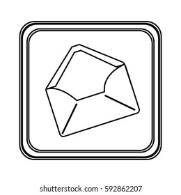 figure emblem open message envelope icon, vector illustraction design image