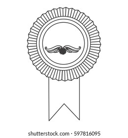figure emblem with ribbon icon, vector illustraction design