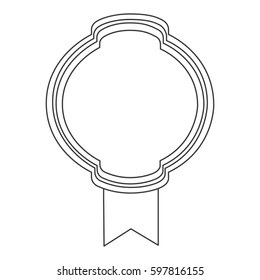 figure emblem with ribbon icon, vector illustraction design