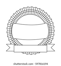 figure emblem with ribbon icon, vector illustraction design