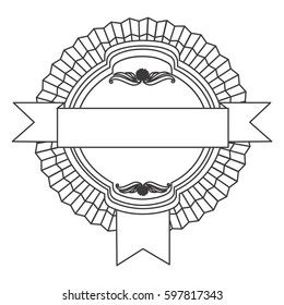 figure emblem with ribbon icon, vector illustraction design