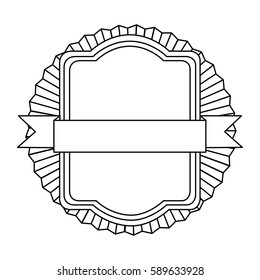 figure emblem squard border with ribbon icon, vector illustraction design