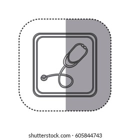 figure emblem stethoscope instrument icon, vector illustration design