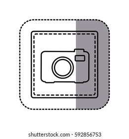 figure emblem sticker camera icon, vector illustraction design