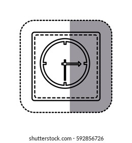 figure emblem sticker clock icon, vector illustraction design