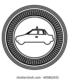 figure emblem taxi side car icon, vector illustration design