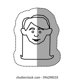 figure face happy woman icon, vector illustraction design image