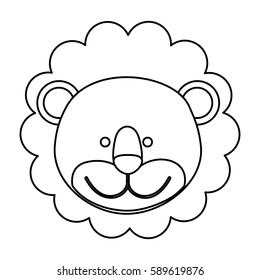 figure face lion icon, vector illustration design image