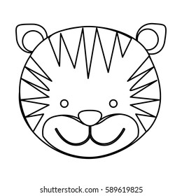 figure face tiger icon, vector illustration design image