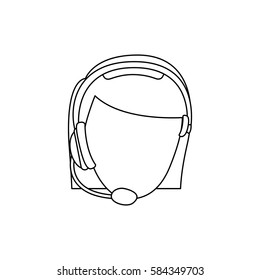 figure face woman technological services icon, vector illustration design