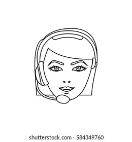 figure face woman technological services icon, vector illustration design