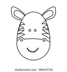 figure face zebra icon, vector illustration design image