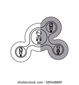 figure family connection icon, vector illustraction design image