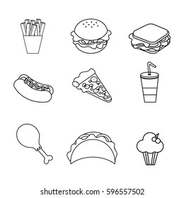 figure fast food background icon