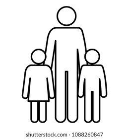 figure father with son and daughter avatars