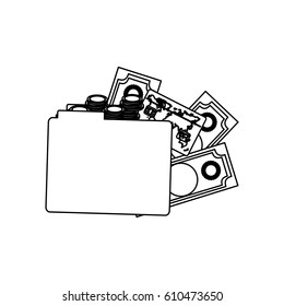 figure file with money icon, vector illustraction design image
