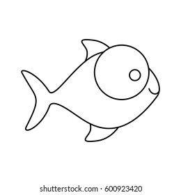 figure fish with big eyes icon, vector illustration design