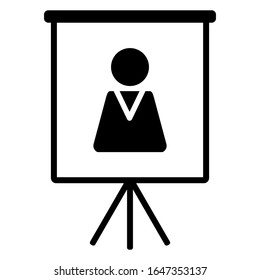 Figure and flipchart on white
