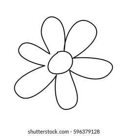 figure flower with oval petals icon, vector illustraction design