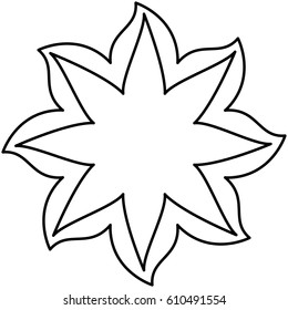 figure flower with pointed petals icon, vector illustraction design