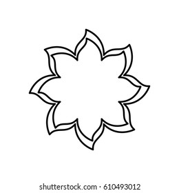 figure flower with pointed petals icon, vector illustraction design