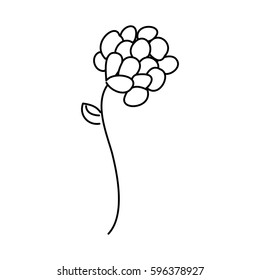 figure flower with round petals icon, vector illustraction design