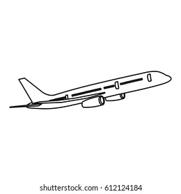 figure fly airplane transportation, vector illustration design