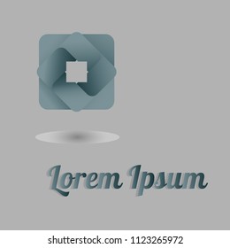 The figure is in the form of squares, a square in green, a logo of squares and diamonds. Logo for a new company, business offer.