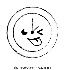 figure funny circle clock kawaii cartoon