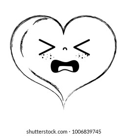 figure gaudy heart love kawaii cartoon