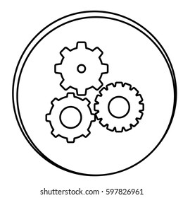 figure gears emblem icon, vector illustraction design