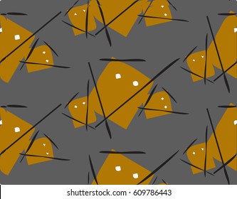 Figure from geometric shapes on a gray background