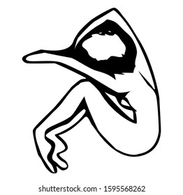 Figure of a girl in dance. Style. Silhouette. Fashion