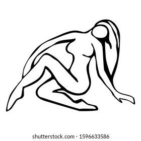 Figure of a girl in dance. Style. Silhouette. Fashion