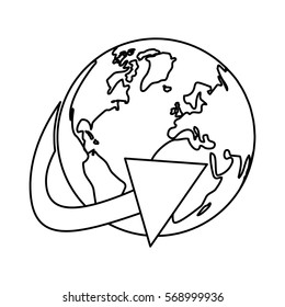 figure globe connections network image design, vector illustration icon