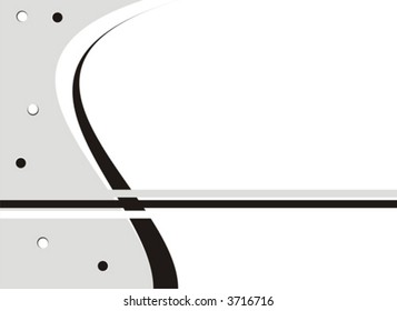 Figure from grey, white and black lines and the waves, displaced in one side. It can be used as a background