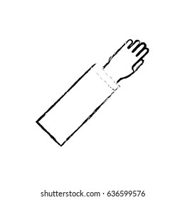 figure hand up with formal suit