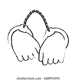 figure hand with handcuffs icon image, vector illustration