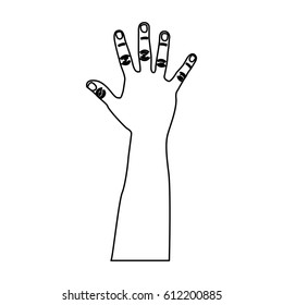 figure hand up icon, vector illustration design