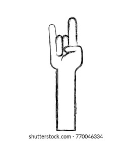 figure hand up with rock gesture symbol